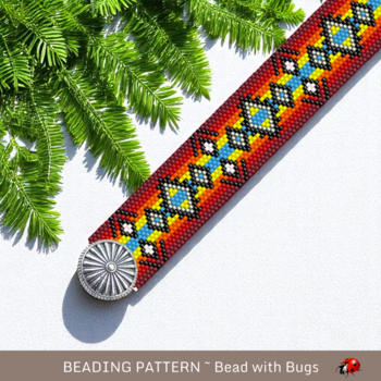 DANCING WATER: A Peyote Stitch Beaded Bracelet Pattern by Bead with Bugs