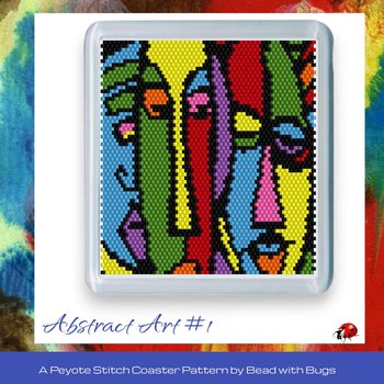 ABSTRACT ART 1: Peyote Stitch Beaded Coaster Pattern by Bead with Bugs