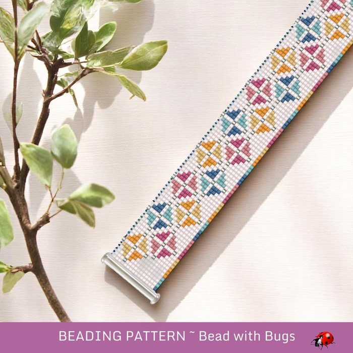 Loom Beaded Bracelet Pattern by Bead with Bugs, FLY A KITE, pdf