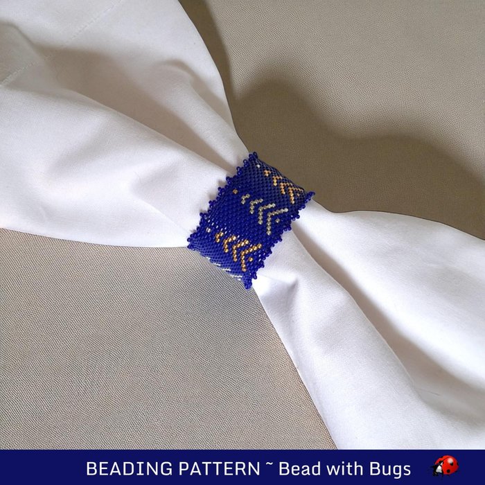Winter Trees Beaded Napkin Ring Pattern, Tubular Peyote Stitch (PDF Pattern)