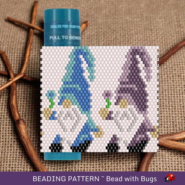Beaded Lip Balm Cover Pattern: Gnome Design (PDF Pattern