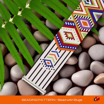 Peyote Stitch Beaded Bracelet Pattern by Bead with Bugs, ZESTY, a unique design in bold geometrics, PDF