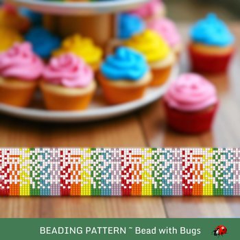 Loom Beaded Bracelet Pattern by Bead with Bugs, SCATTERED RAINBOW, PDF