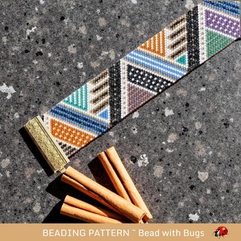 Peyote Stitch Beaded Bracelet Pattern by Bead with Bugs, October Chill, PDF Pattern