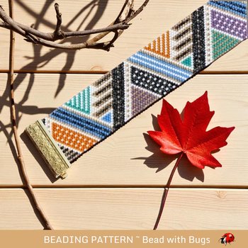 Peyote Stitch Beaded Bracelet Pattern by Bead with Bugs, October Chill, PDF Pattern