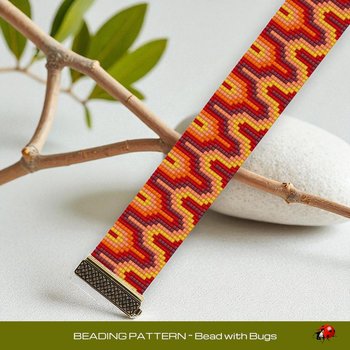 Loom Beaded Bracelet Pattern by Bead with Bugs, FLAMING DESERT SUN