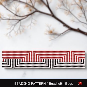 Loom Beaded Bracelet Pattern by Bead with Bugs, ROUGE, PDF