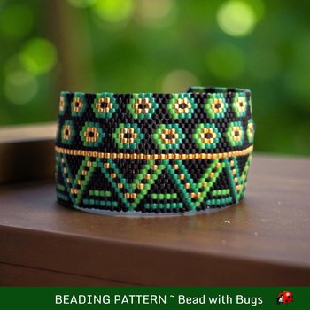Peyote Stitch Beaded Bracelet Pattern, LILY PAD, PDF