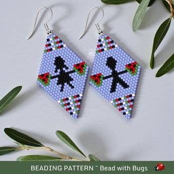 FOR THE CHILDREN-Palestine Brick Stitch beaded earring pattern.