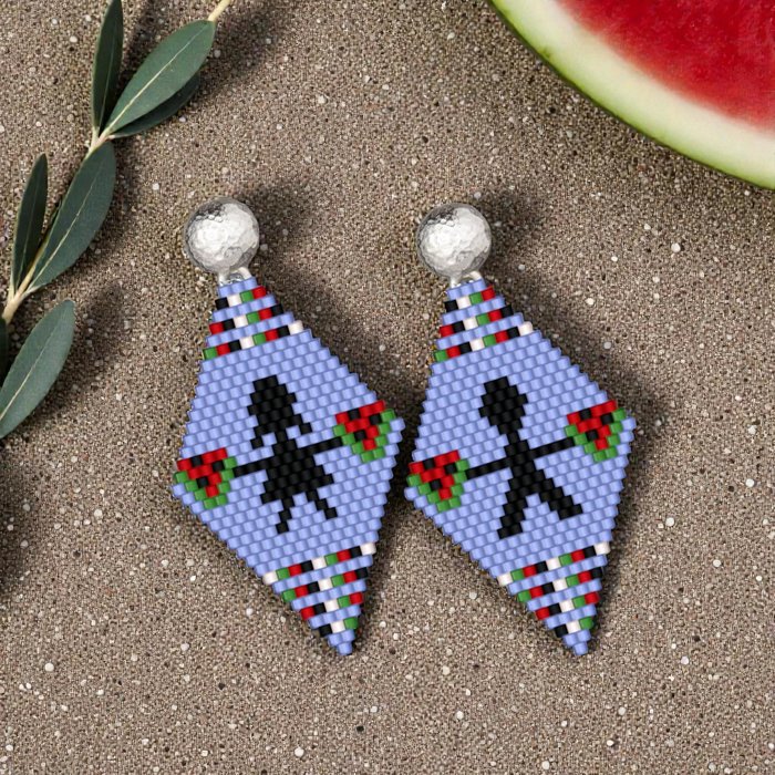 FOR THE CHILDREN-Palestine Brick Stitch beaded earring pattern.