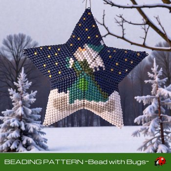Santa in the Stars Peyote Stitch Beaded Star Pattern