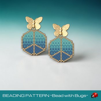WORLD PEACE Brick Stitch Beaded Earrings Pattern , PDF