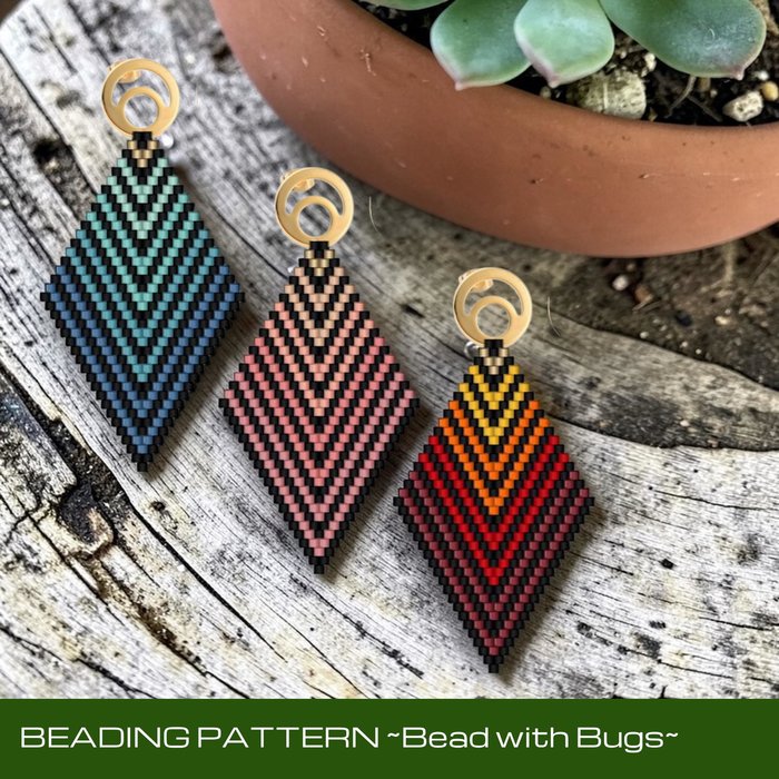 Brick Stitch Earrings Pattern, Set of 3 Ombre Earrings (PDF)