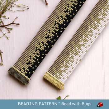 PARTICLES OF METAL:  A Loom Beaded Bracelet Pattern by Bead with Bugs