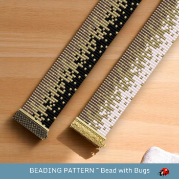 PARTICLES OF METAL:  A Loom Beaded Bracelet Pattern by Bead with Bugs