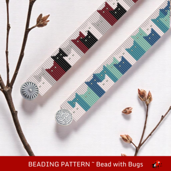 THE CATS:  A Loom Beaded Bracelet Pattern by Bead with Bugs