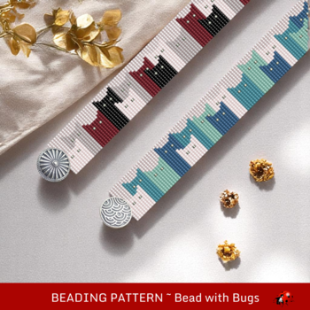 THE CATS:  A Loom Beaded Bracelet Pattern by Bead with Bugs