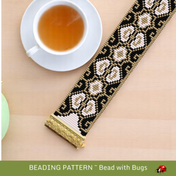 VICTORIAN LACE:  A Loom Beaded Bracelet Pattern by Bead with Bugs